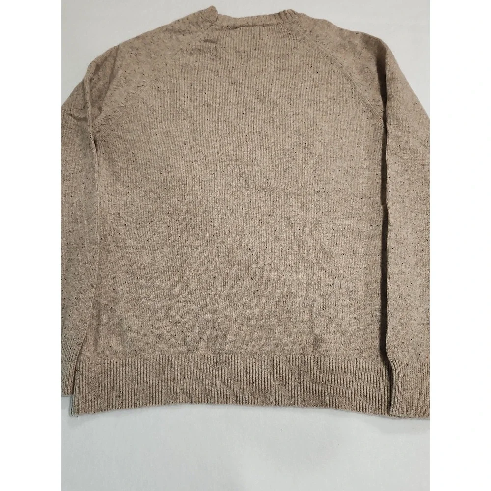 Flint and Tinder Huckberry Wool Sweater Mens M Beige 100% Extra Fine Merino Wool
